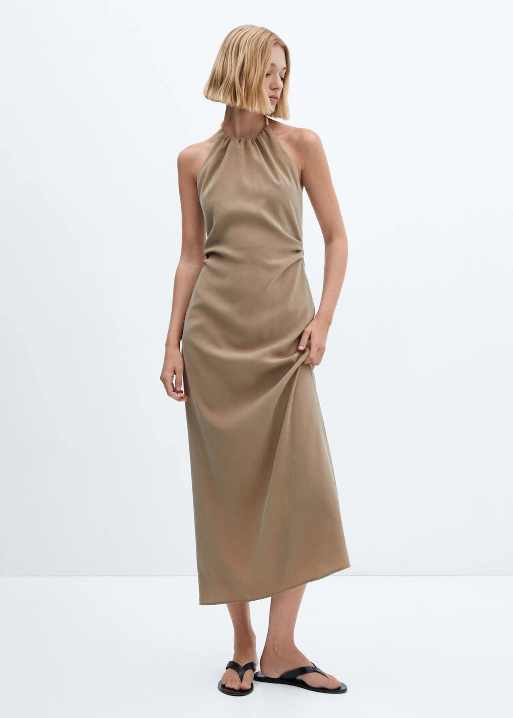 Halter-neck modal dress