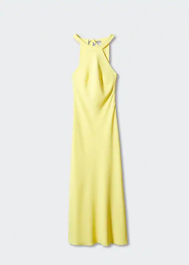 Halter-neck open-back dress