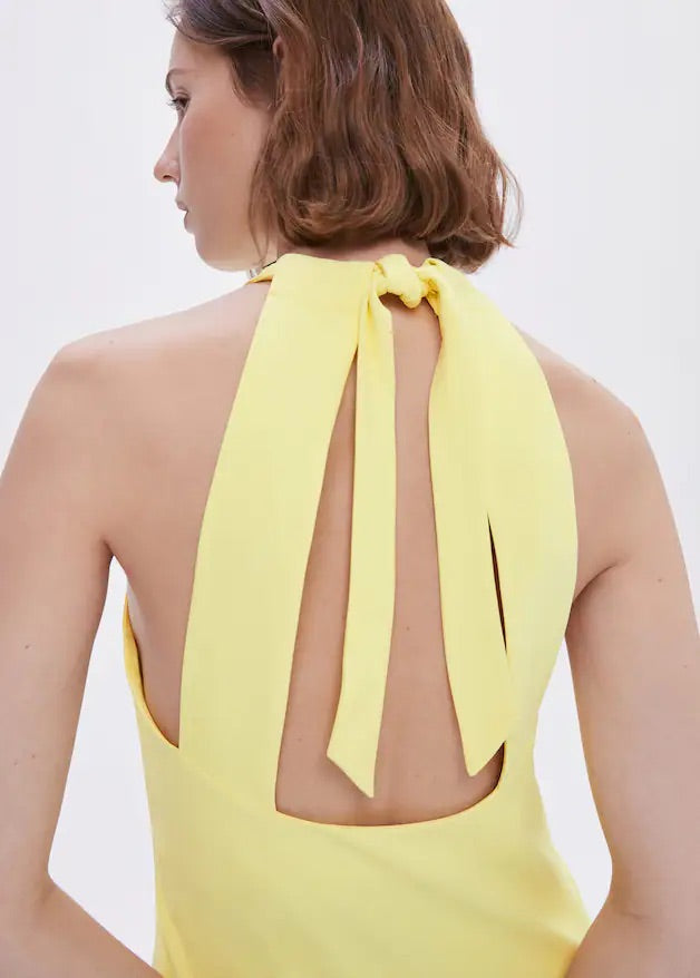 Halter-neck open-back dress