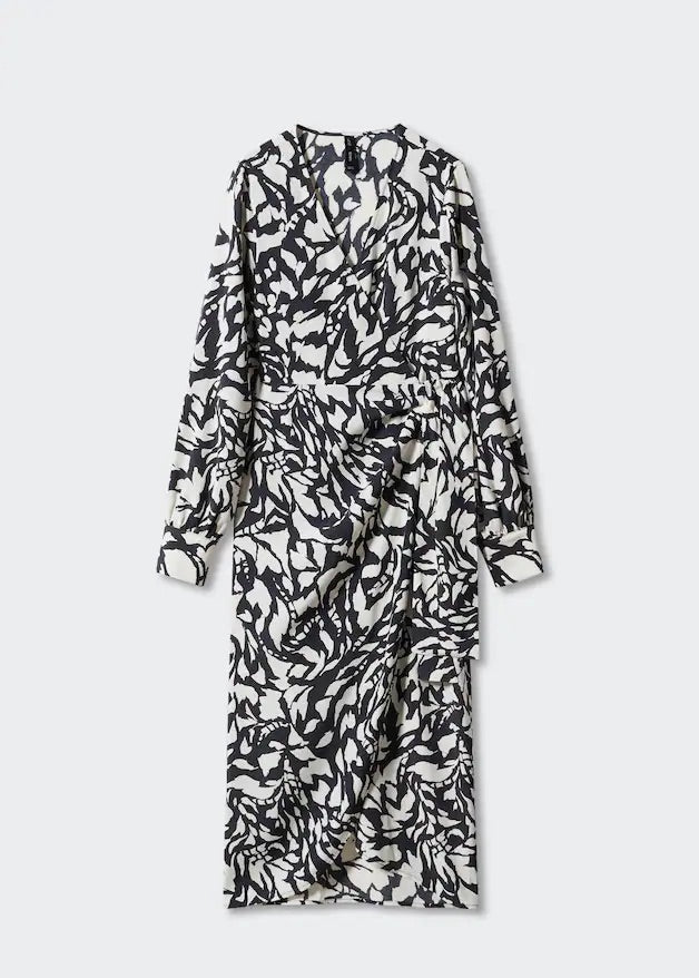 Print wrap dress