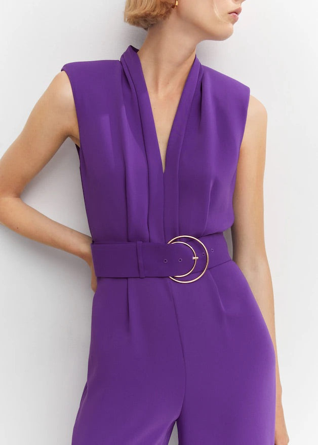 Belt long jumpsuit