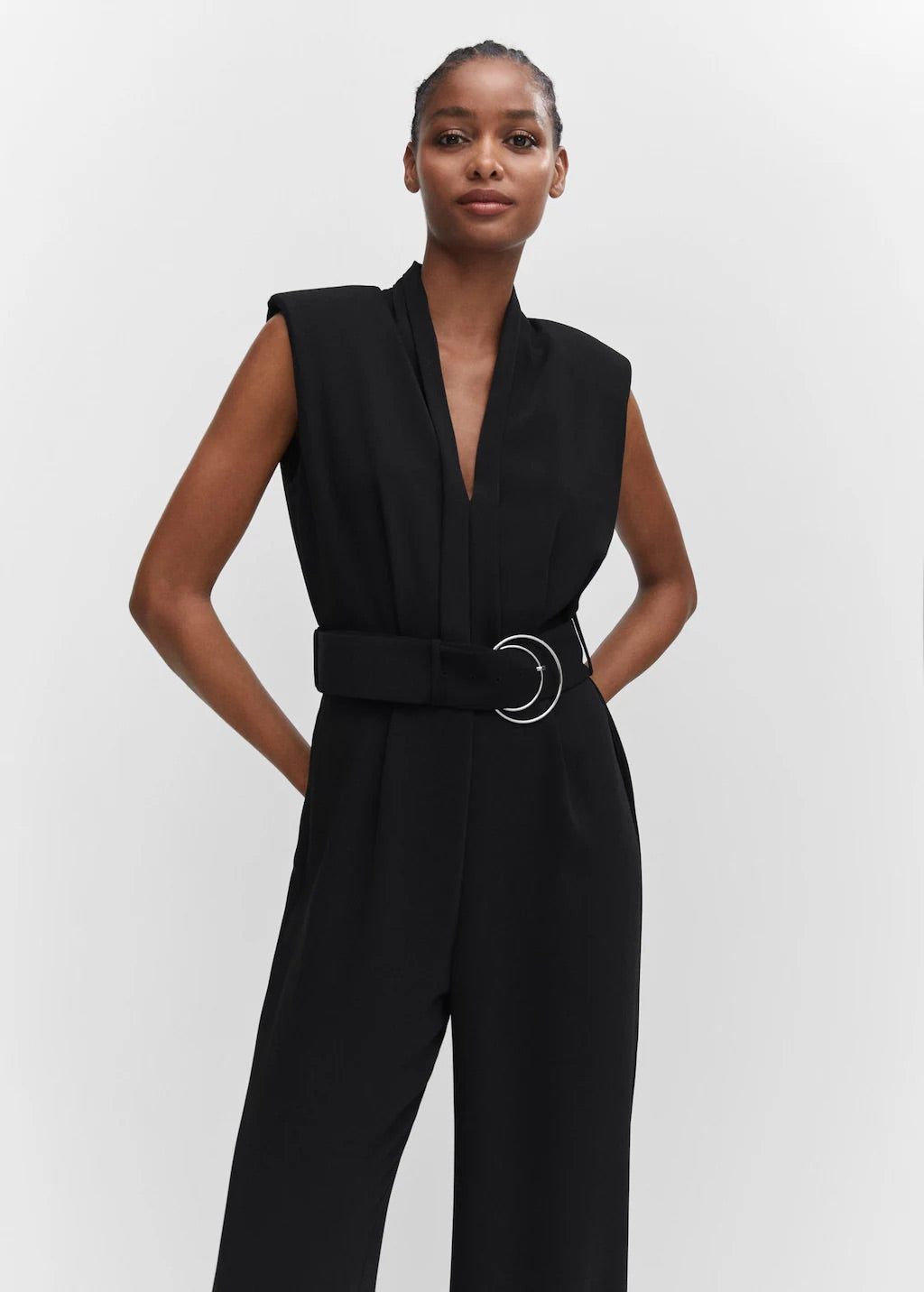 Belt long jumpsuit