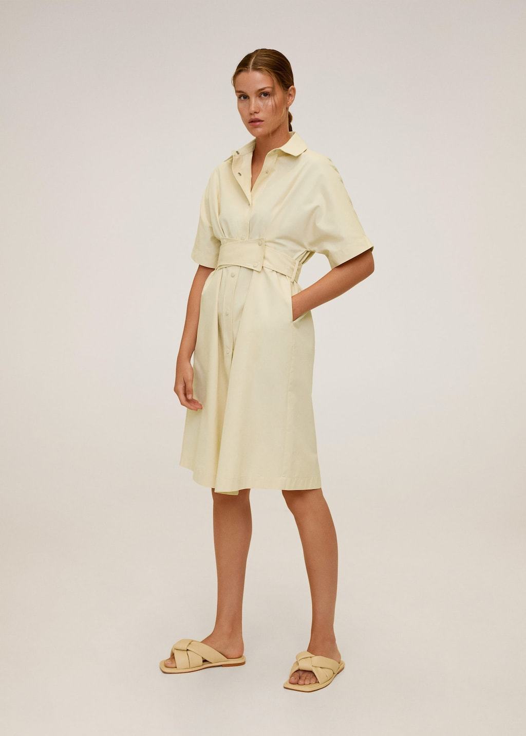 Belt shirt dress