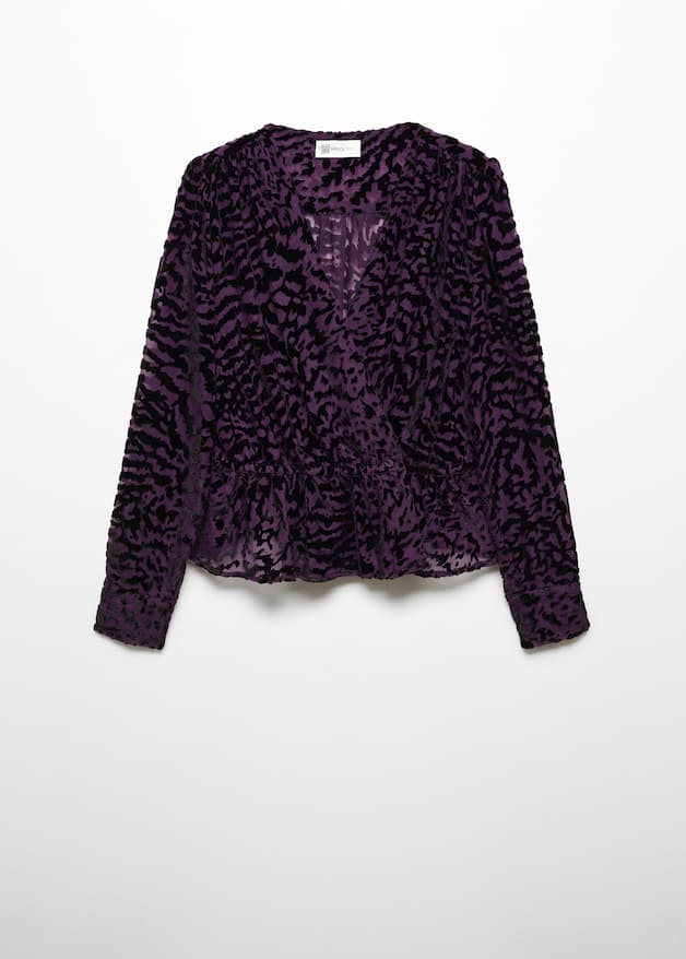 Animal-print velvet blouse - Laurel Morgan