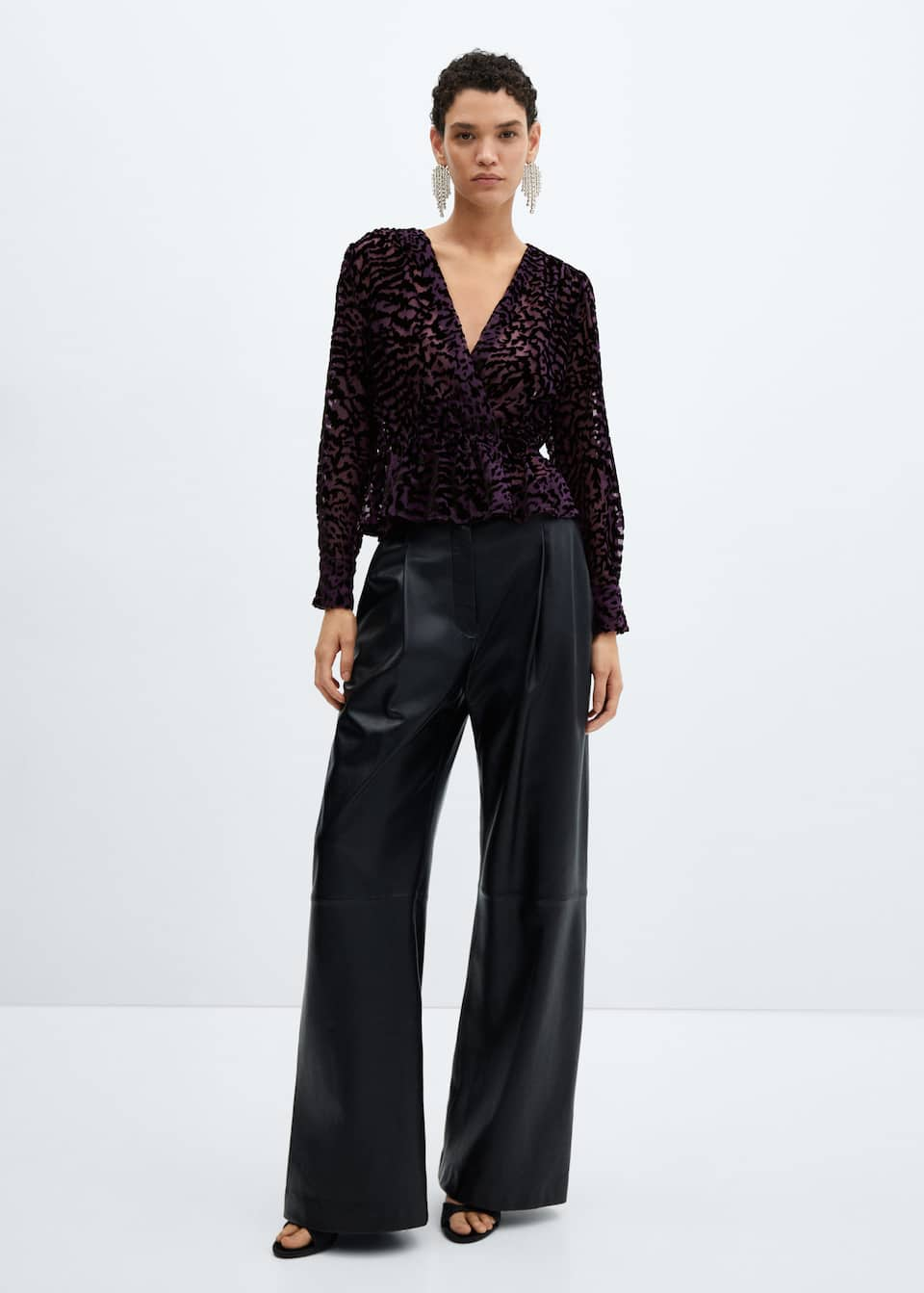 Animal-print velvet blouse - Laurel Morgan