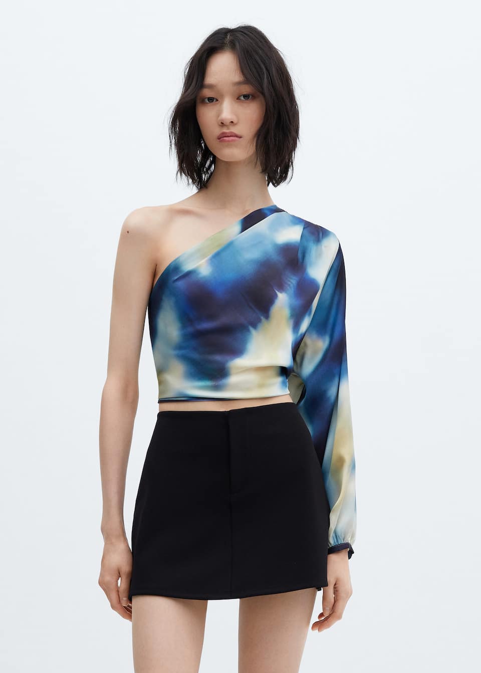 Asymmetric satin blouse - Laurel Morgan