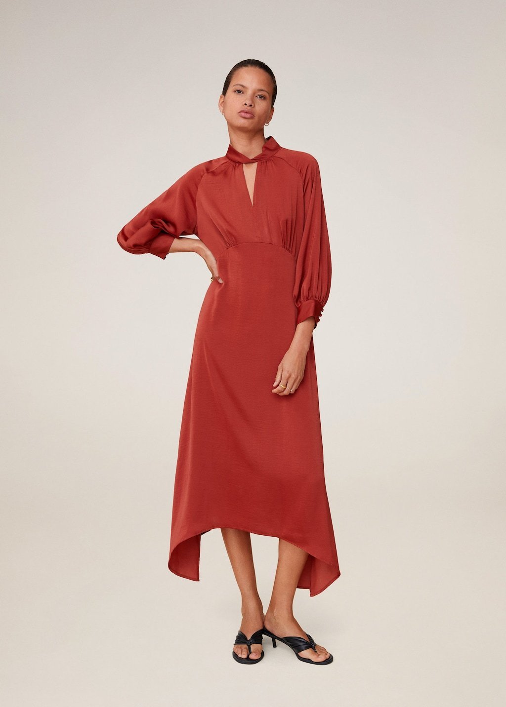 Asymmetrical satin dress - Laurel Morgan