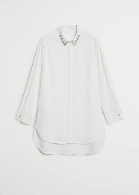 Beaded collar shirt - Laurel Morgan