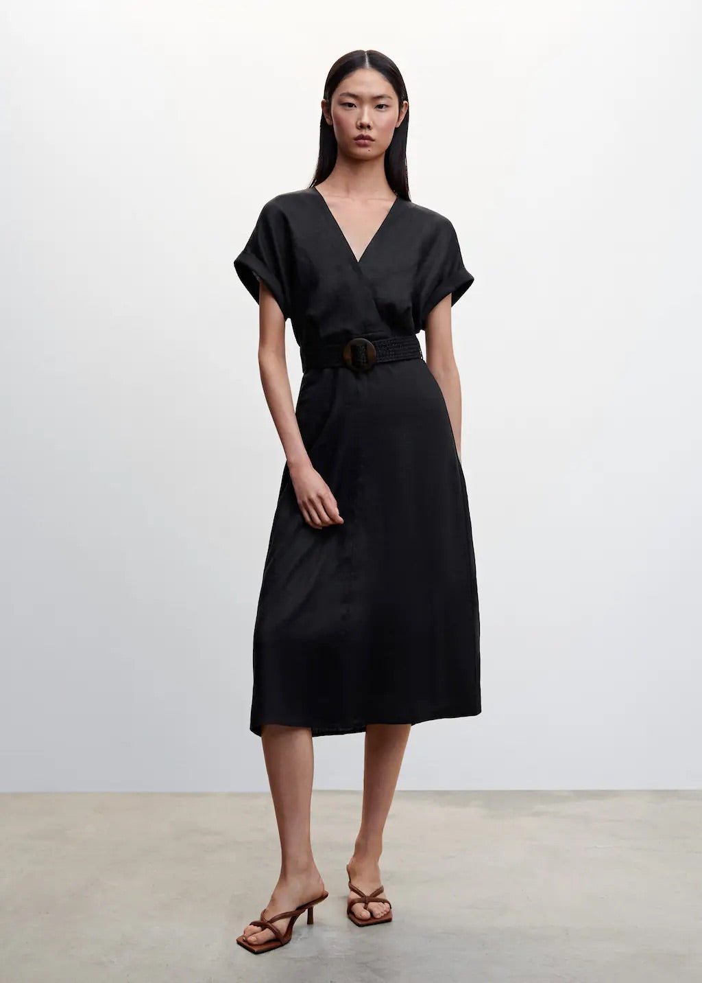 Belt linen dress - Laurel Morgan