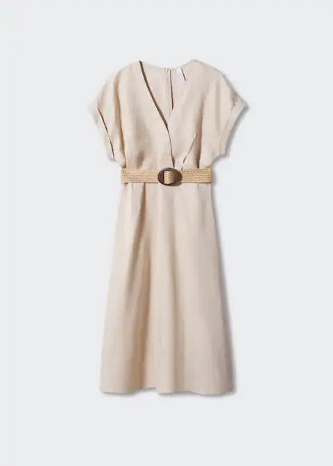 Belt linen dress - Laurel Morgan