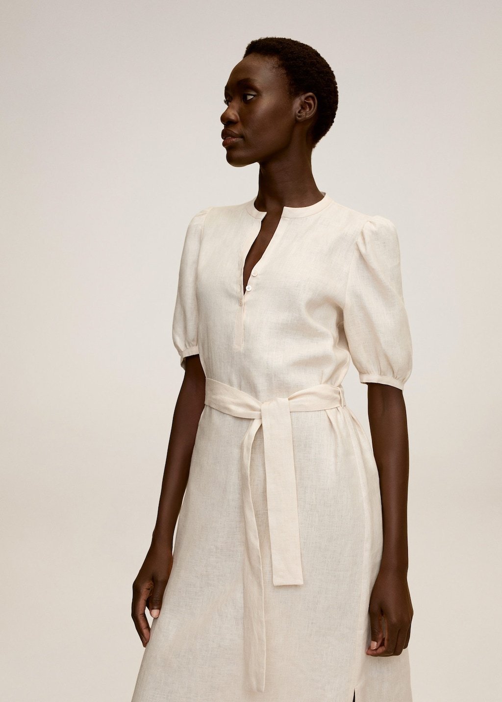 Belt linen dress - Laurel Morgan