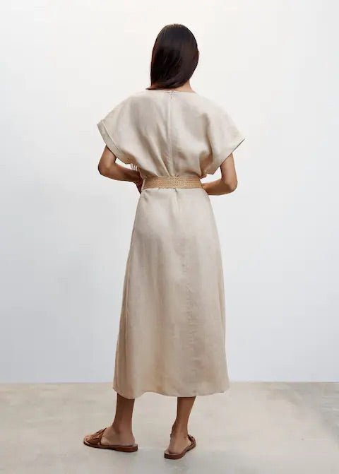 Belt linen dress - Laurel Morgan