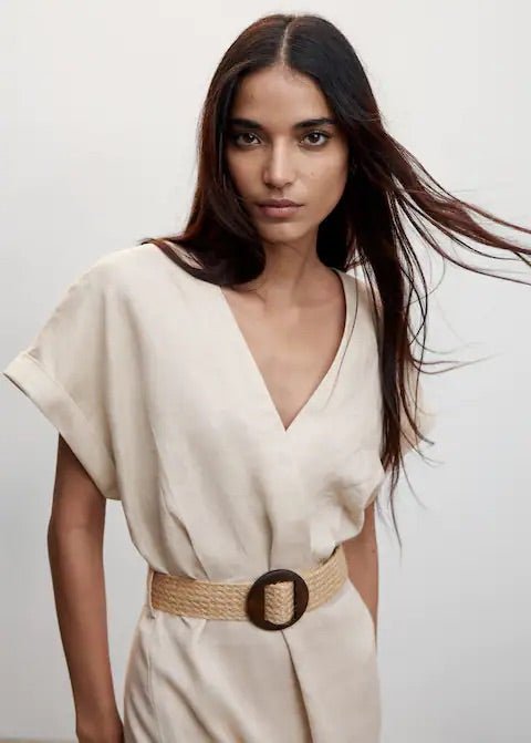 Belt linen dress - Laurel Morgan