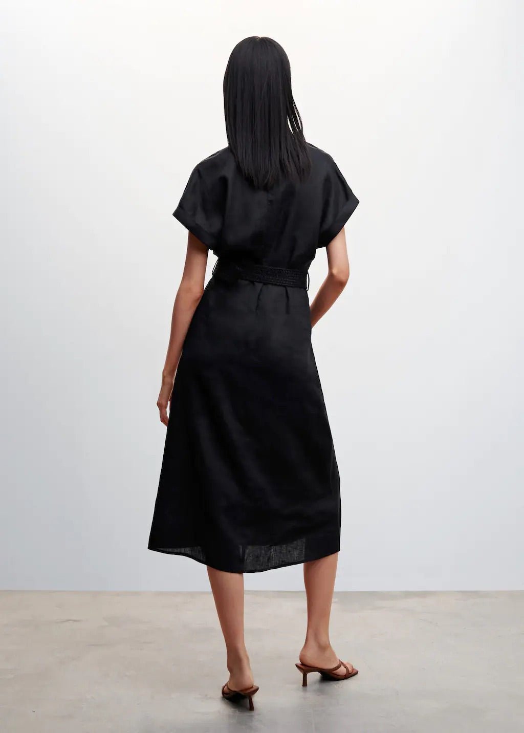 Belt linen dress - Laurel Morgan