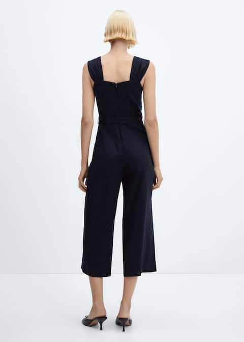 Belt linen jumpsuit - Laurel Morgan