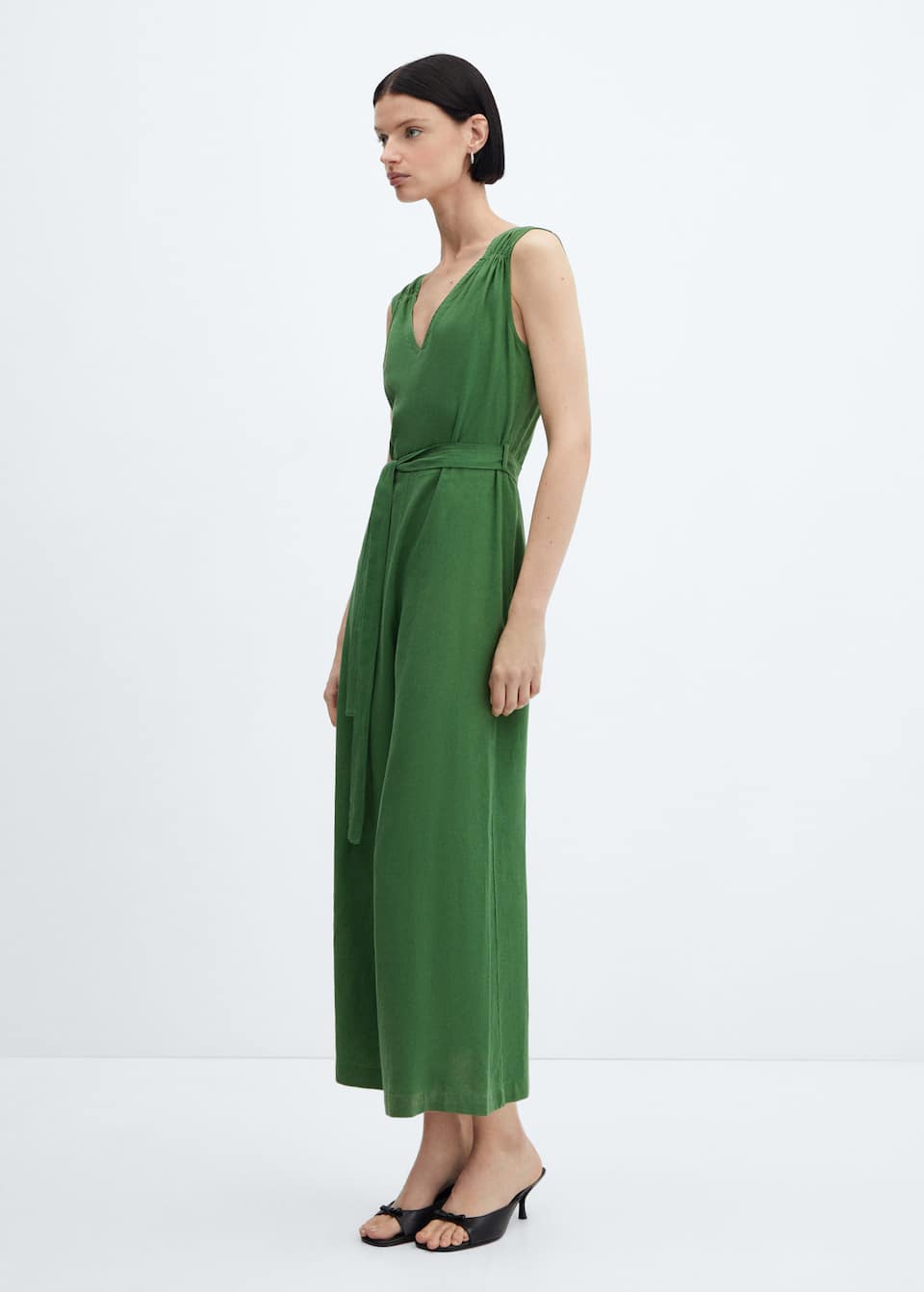 Belt linen jumpsuit - Laurel Morgan