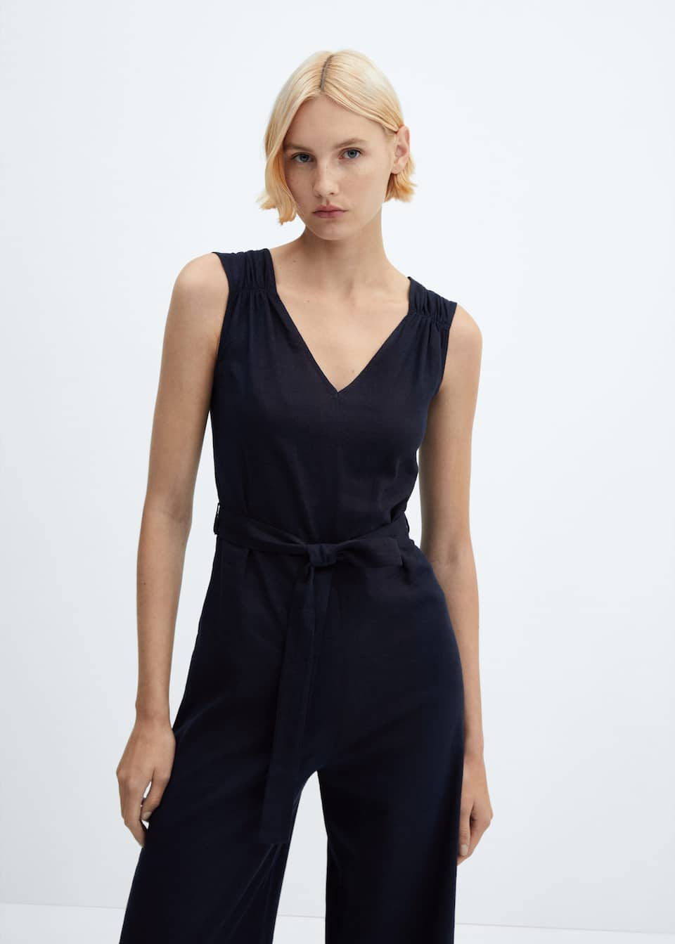 Belt linen jumpsuit - Laurel Morgan