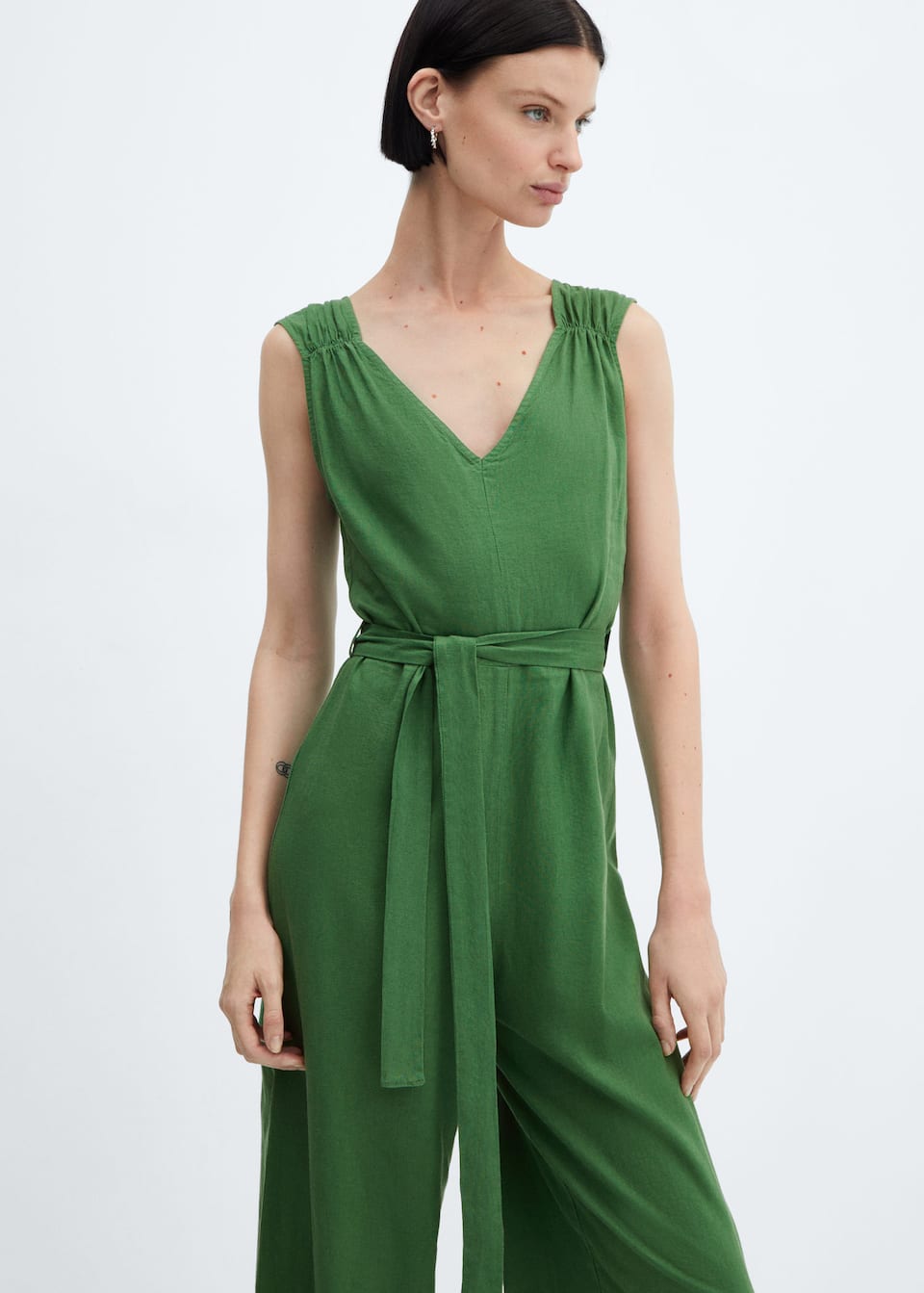 Belt linen jumpsuit - Laurel Morgan