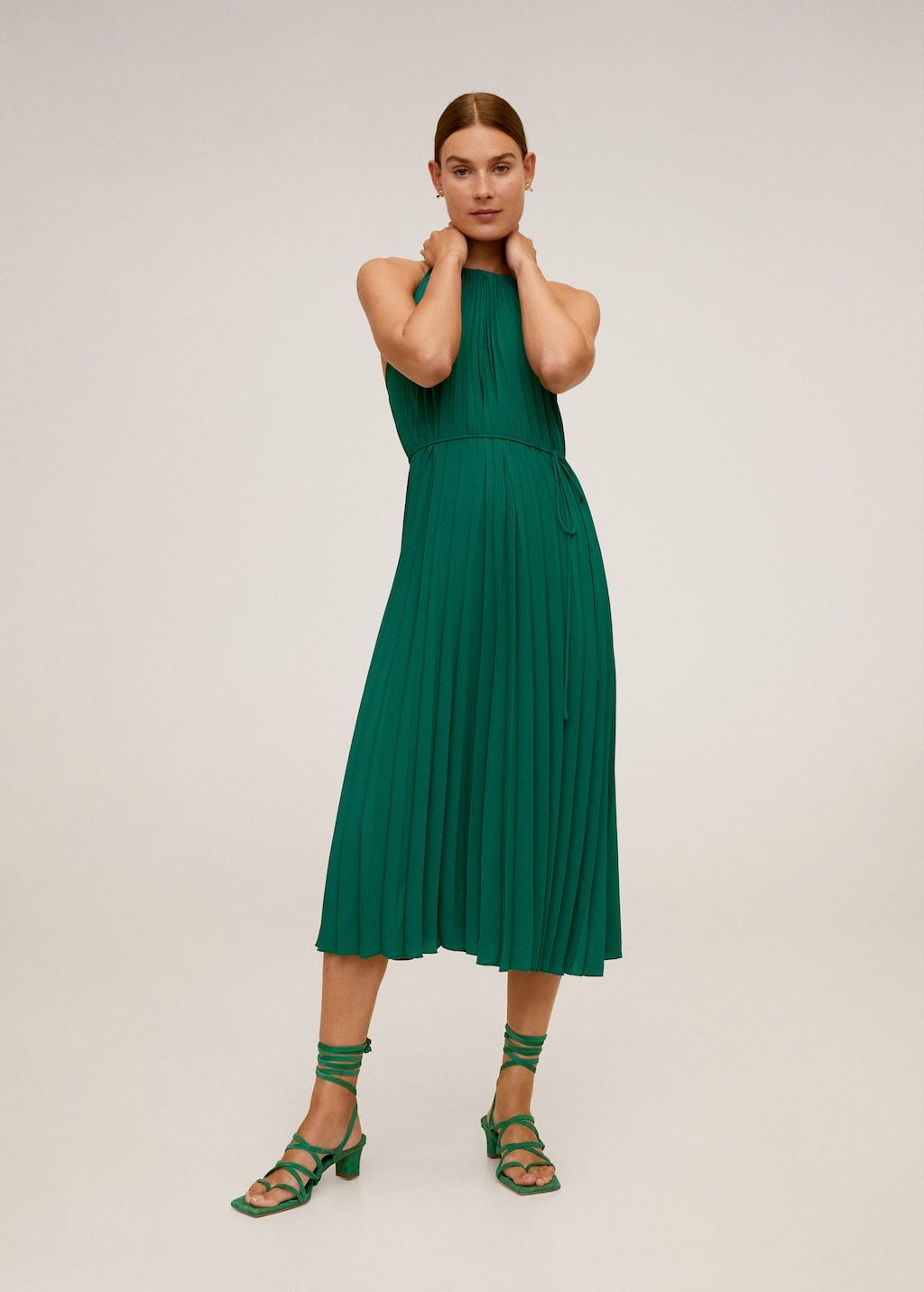 Belt pleated dress - Laurel Morgan