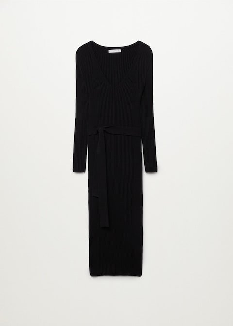 Belt ribbed dress - Laurel Morgan