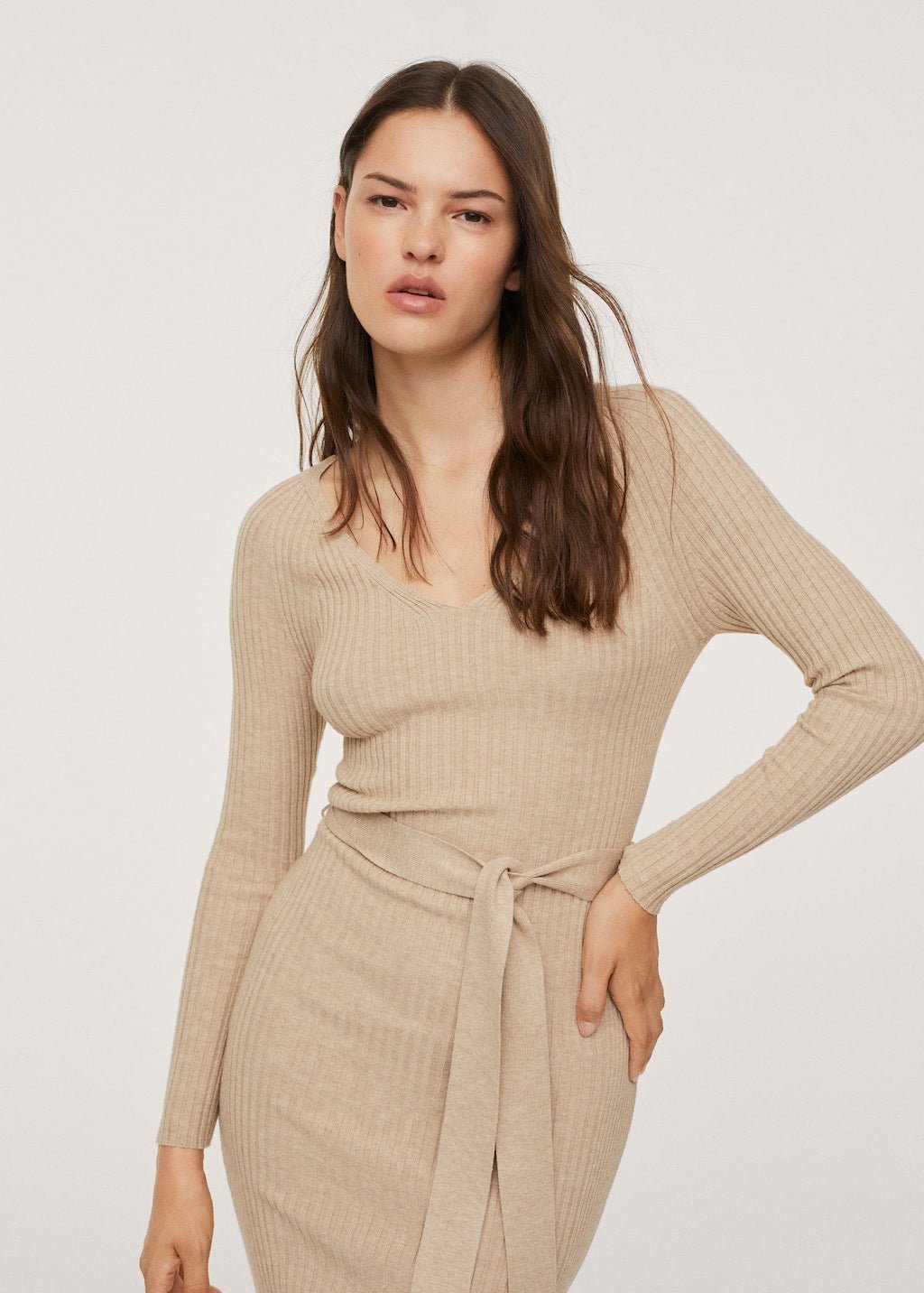 Belt ribbed dress - Laurel Morgan