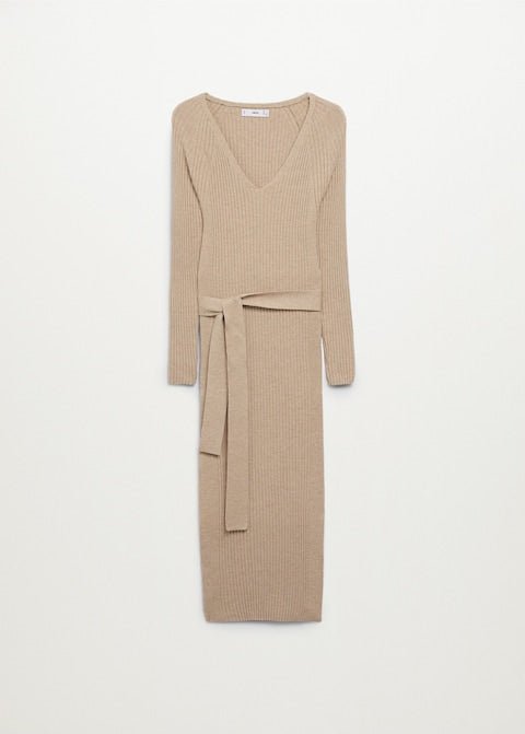 Belt ribbed dress - Laurel Morgan