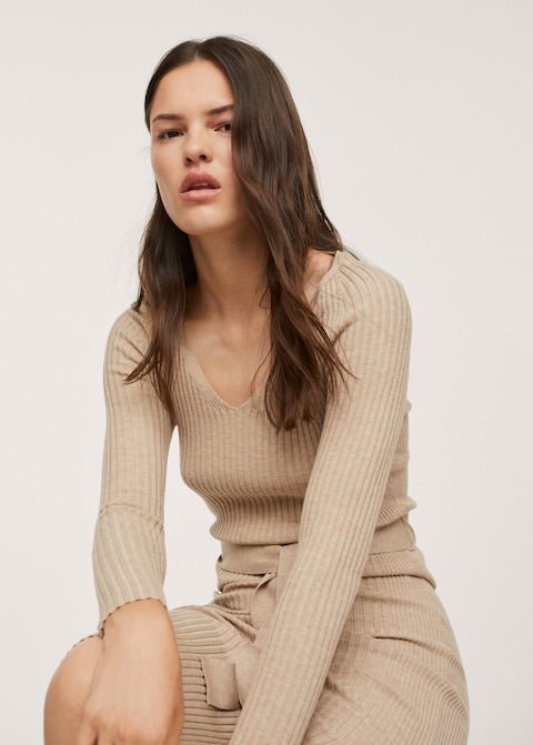 Belt ribbed dress - Laurel Morgan