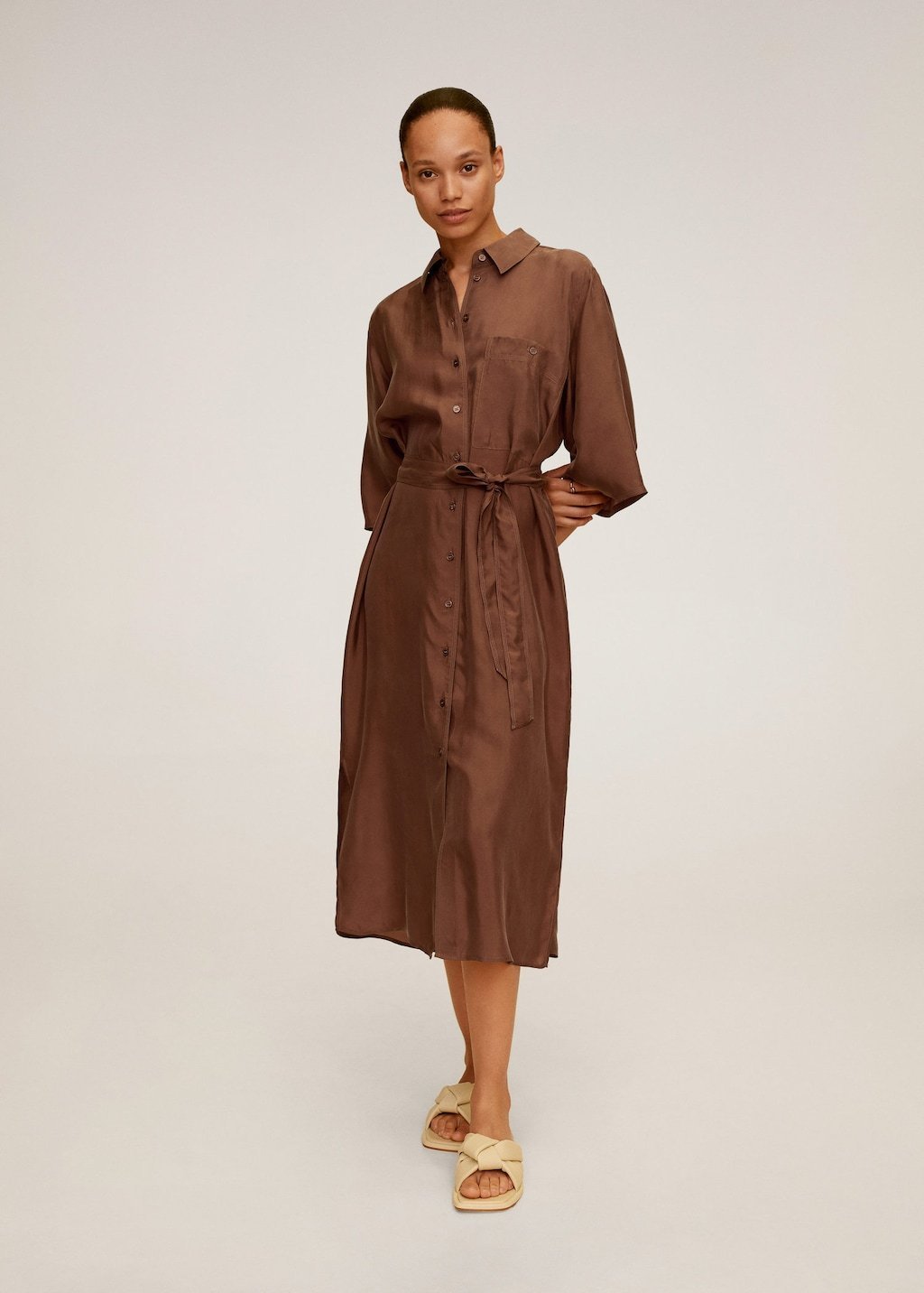 Belted cupro dress - Laurel Morgan