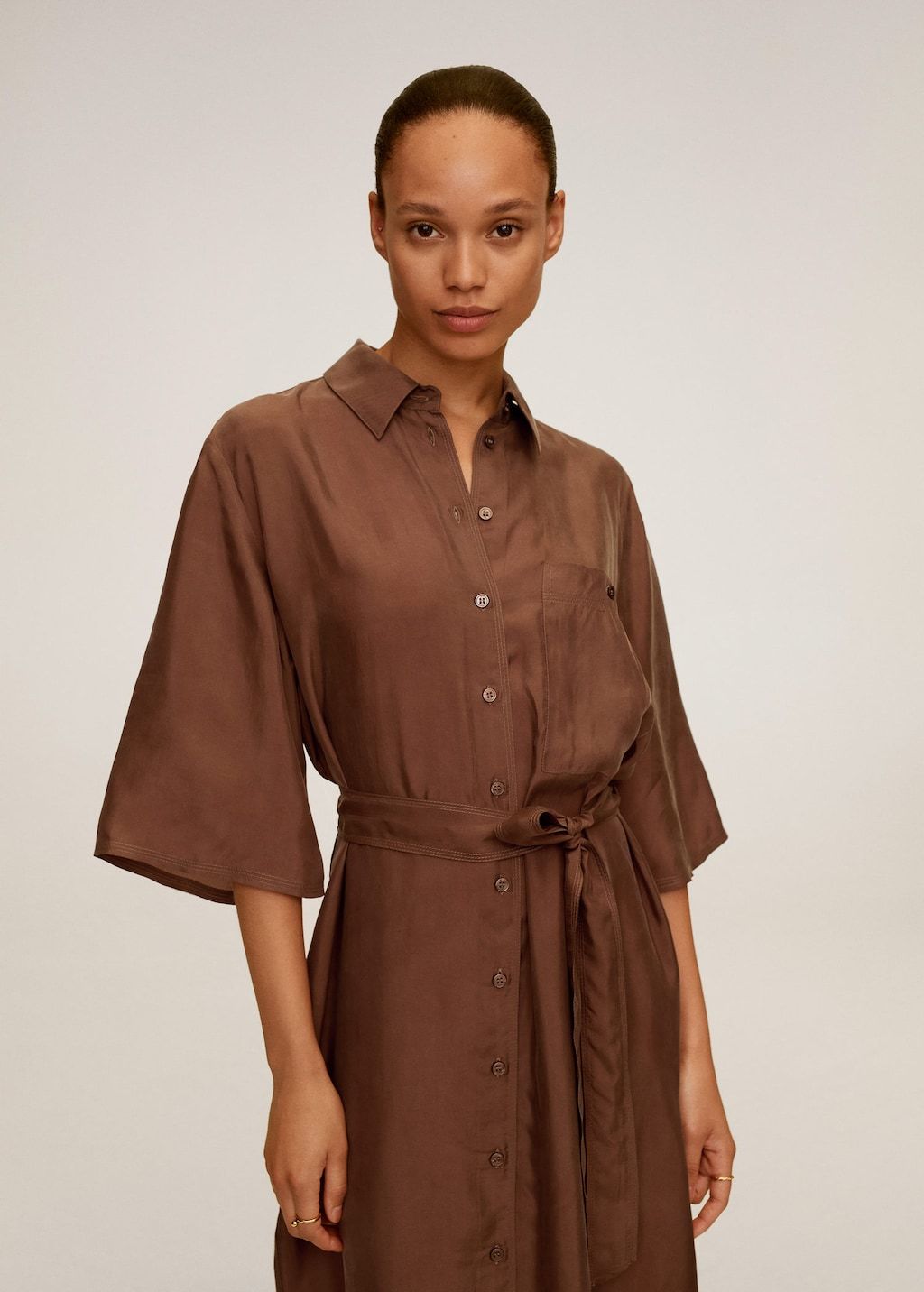 Belted cupro dress - Laurel Morgan