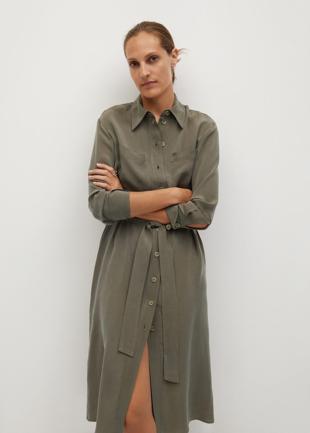 Belted cupro dress - Laurel Morgan