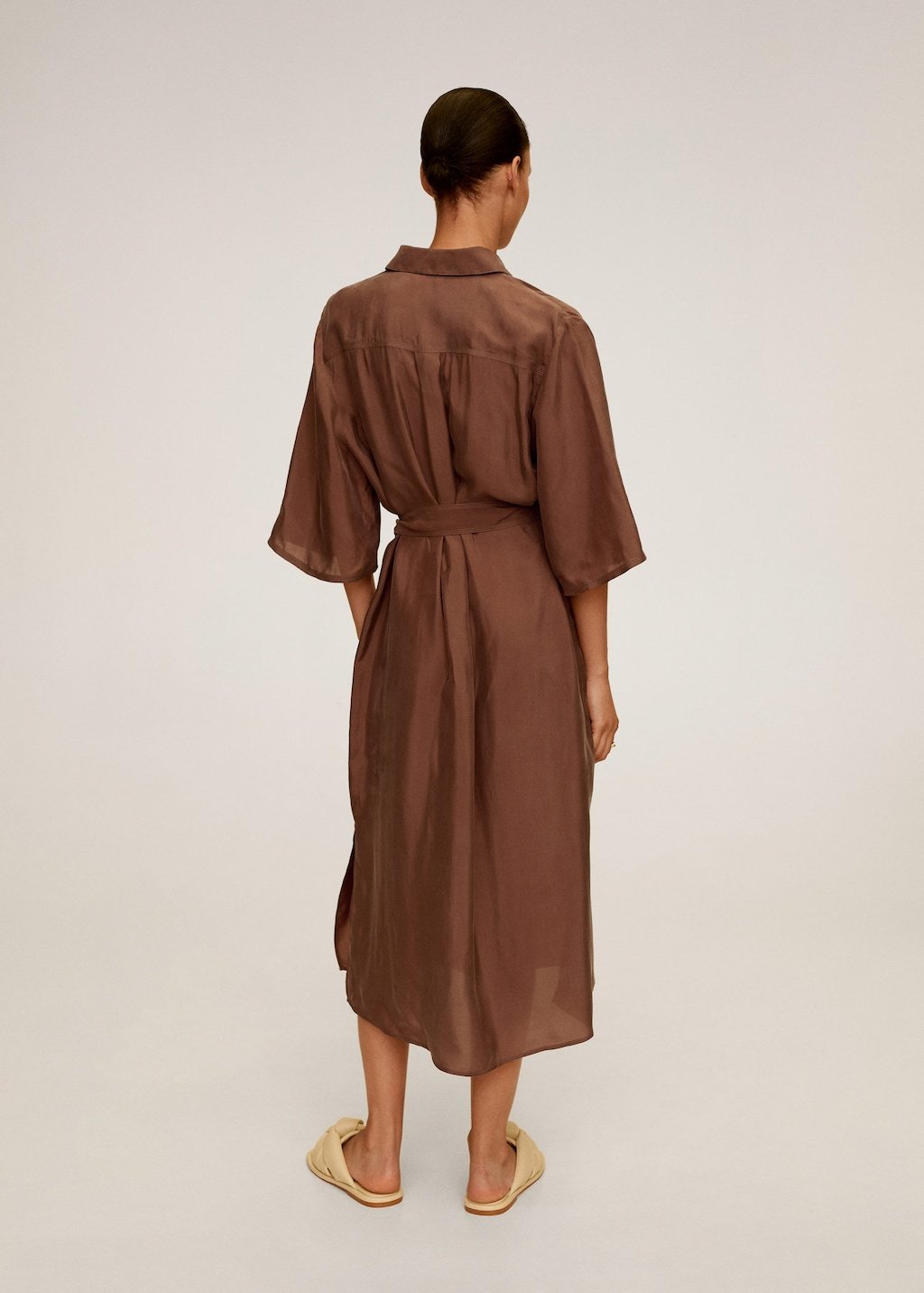 Belted cupro dress - Laurel Morgan