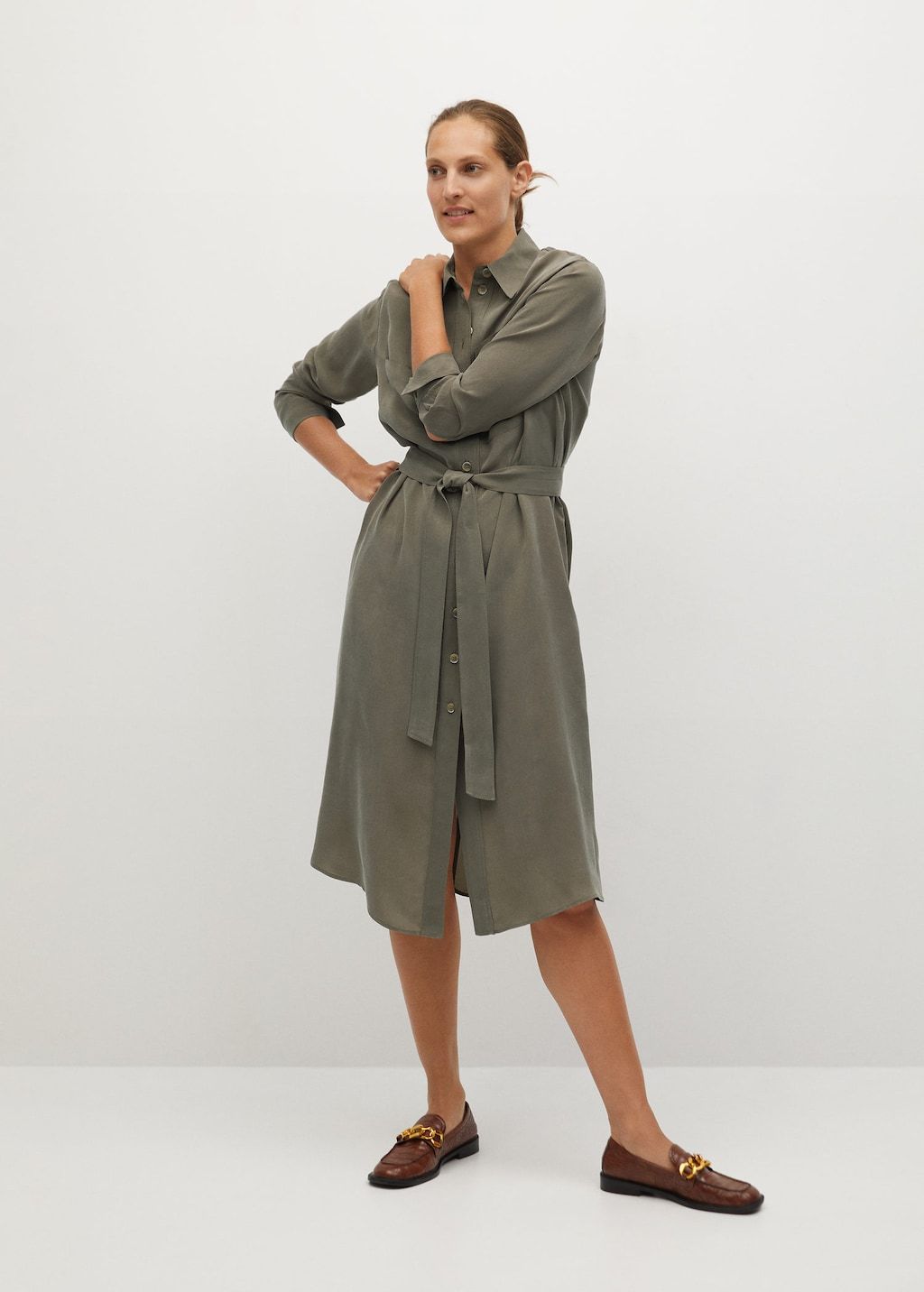 Belted cupro dress - Laurel Morgan