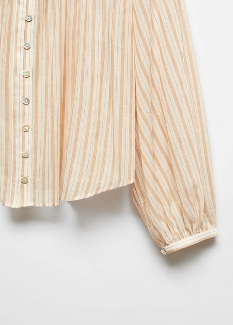 Blouse with puffed sleeves and buttons - Laurel Morgan