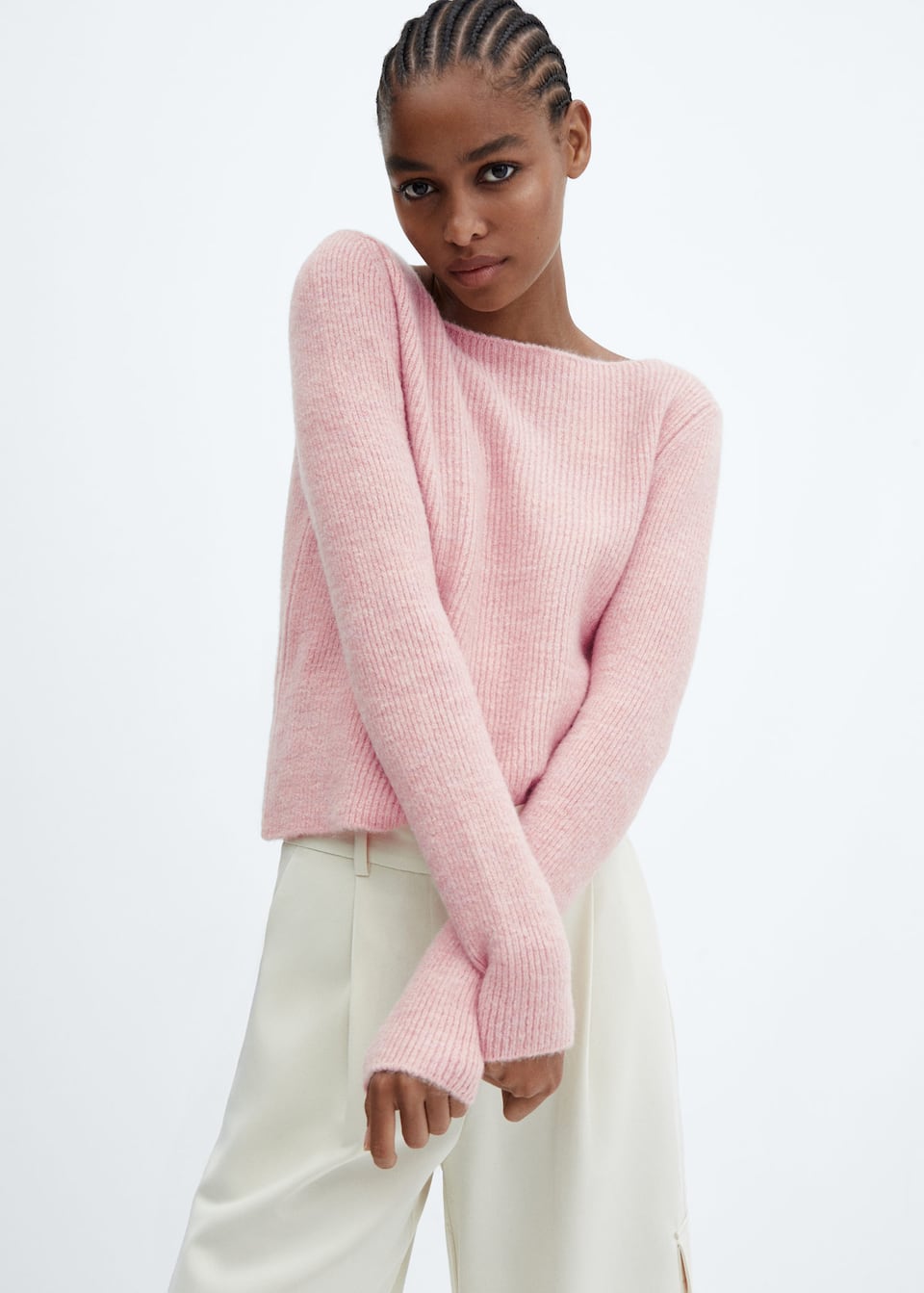 Boat-neck knitted sweater - Laurel Morgan