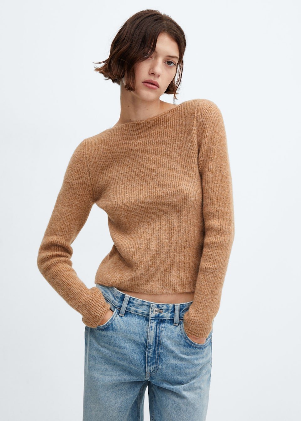 Boat-neck knitted sweater - Laurel Morgan