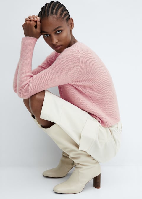 Boat-neck knitted sweater - Laurel Morgan