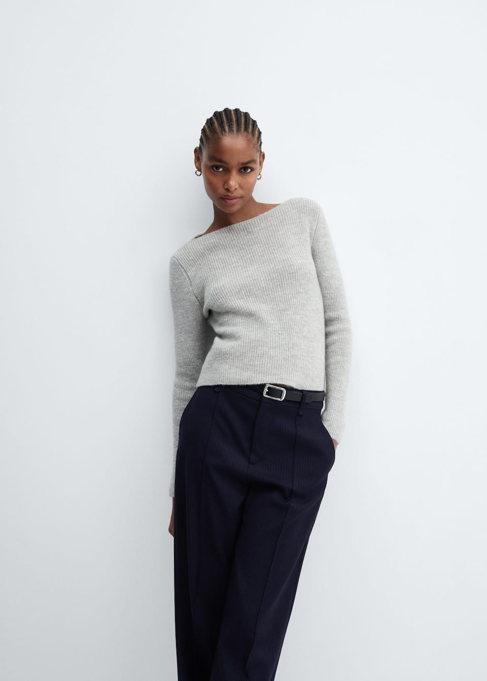 Boat-neck knitted sweater - Laurel Morgan