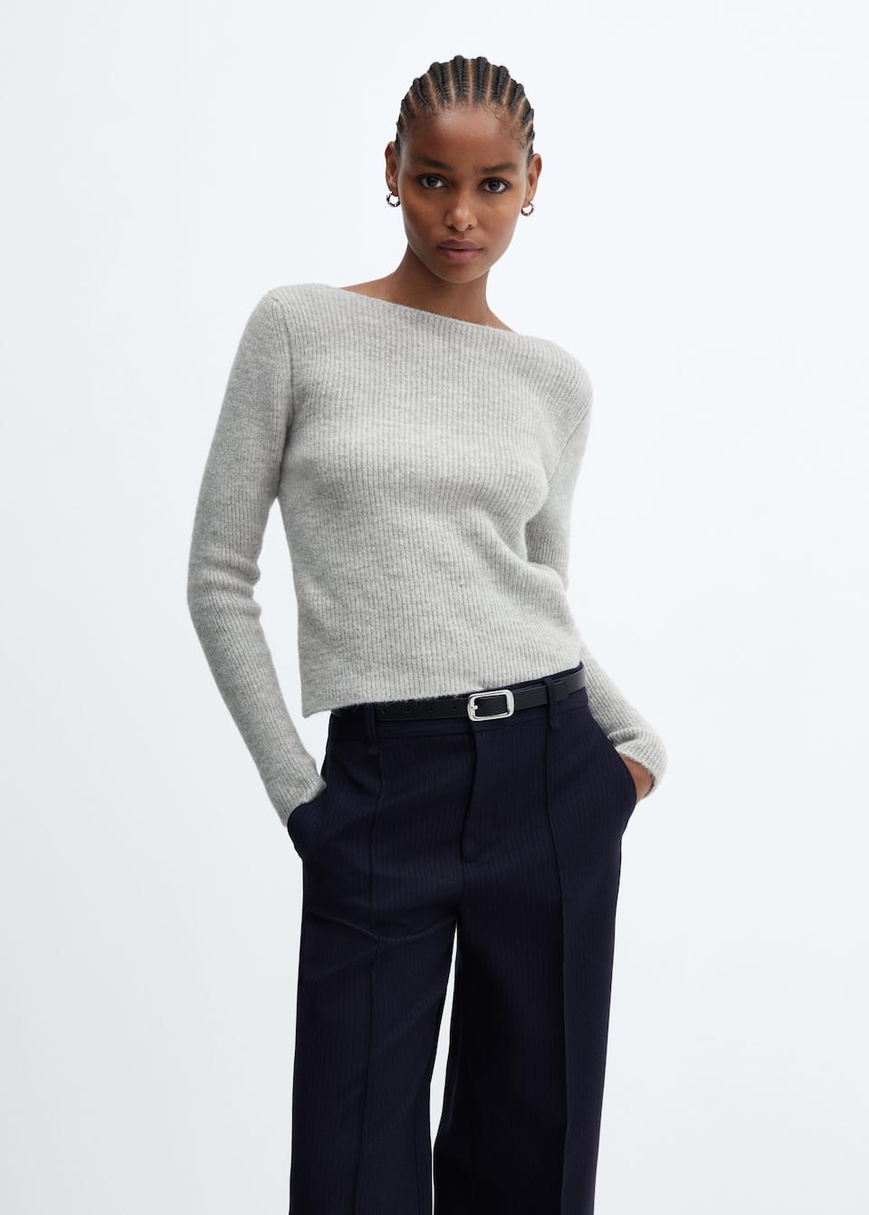 Boat-neck knitted sweater - Laurel Morgan