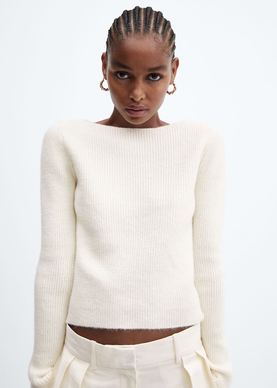 Boat-neck knitted sweater - Laurel Morgan