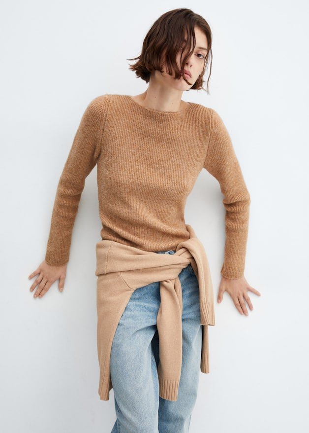 Boat-neck knitted sweater - Laurel Morgan