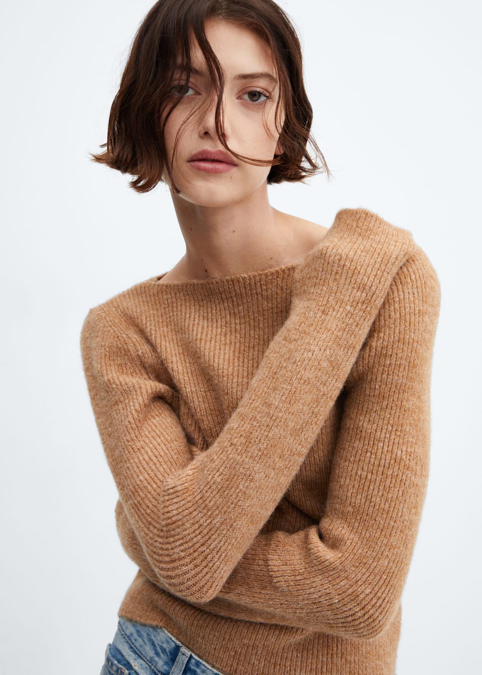 Boat-neck knitted sweater - Laurel Morgan