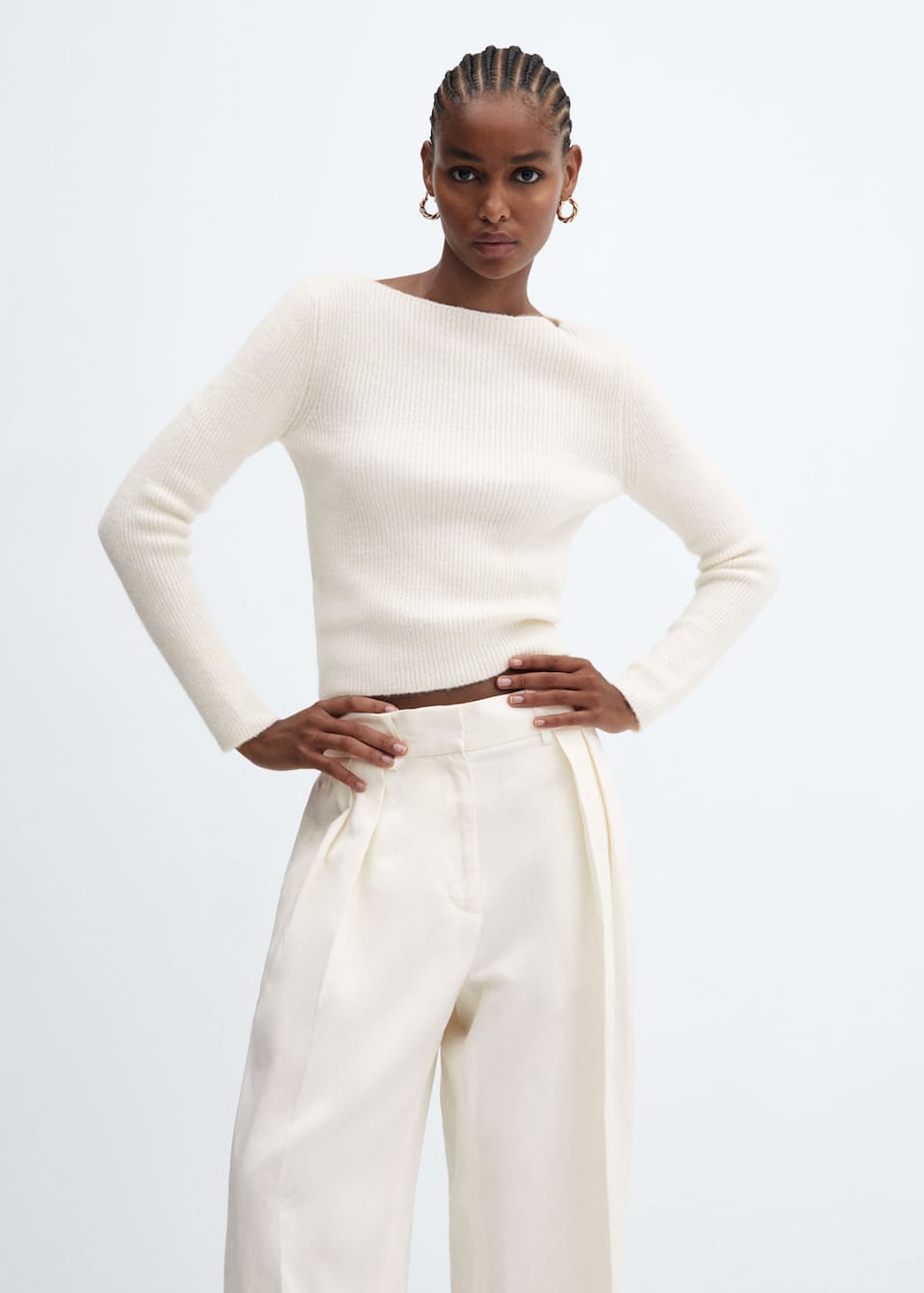 Boat-neck knitted sweater - Laurel Morgan