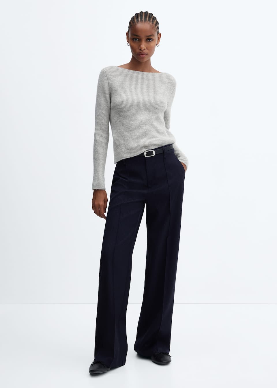 Boat-neck knitted sweater - Laurel Morgan