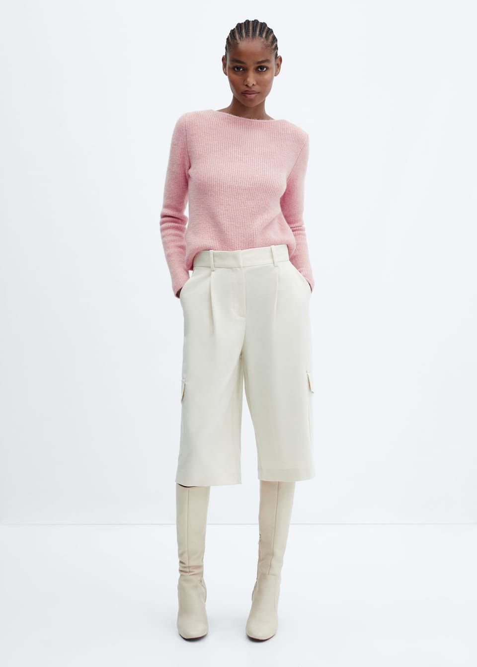 Boat-neck knitted sweater - Laurel Morgan