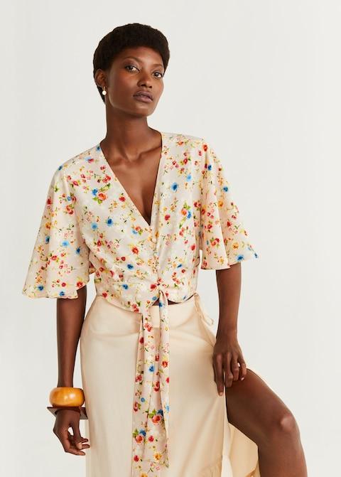 Bow cropped blouse - Laurel Morgan