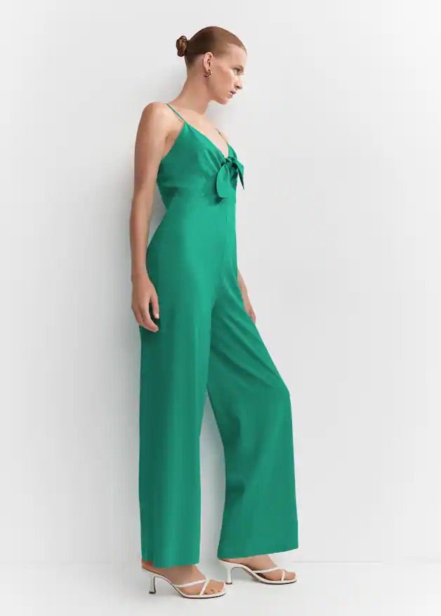 Bow linen jumpsuit - Laurel Morgan