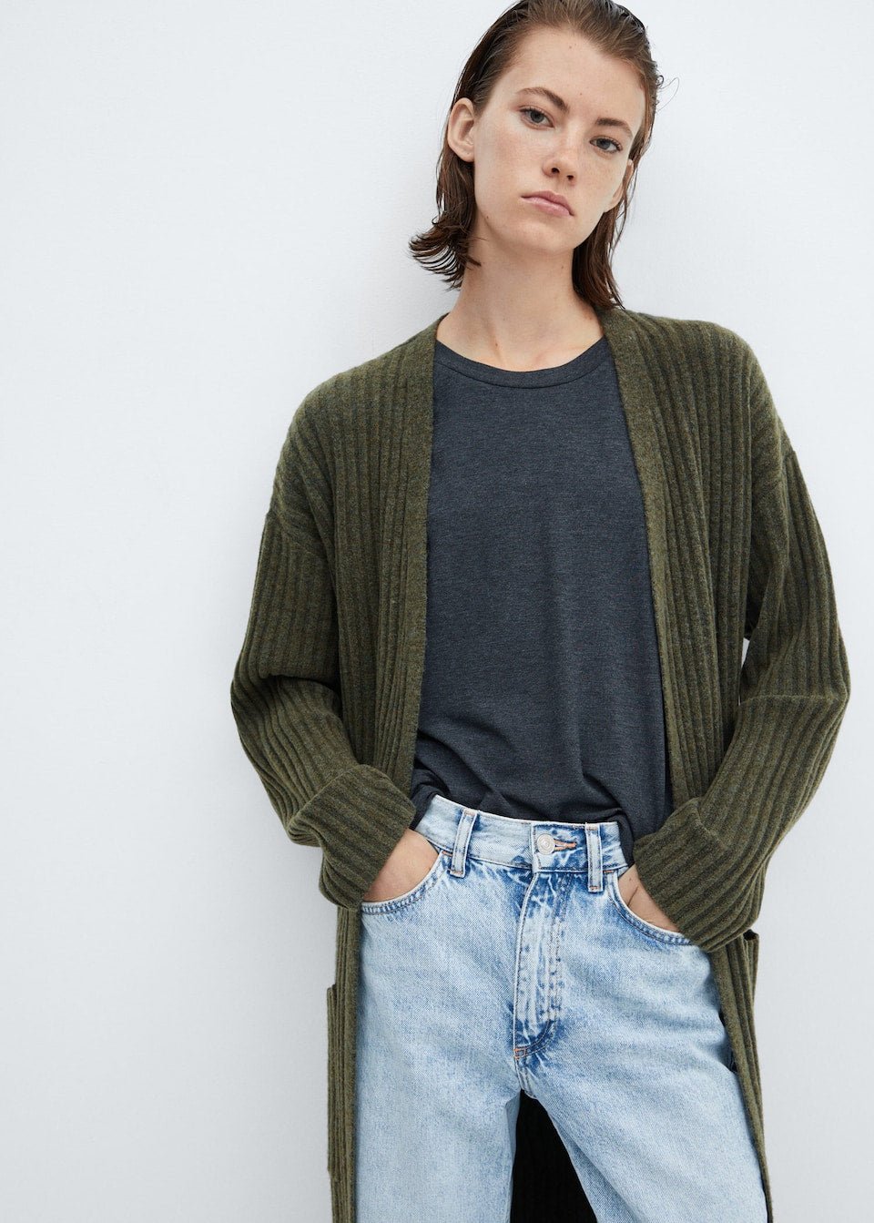 Cardigan with patch pocket - Laurel Morgan