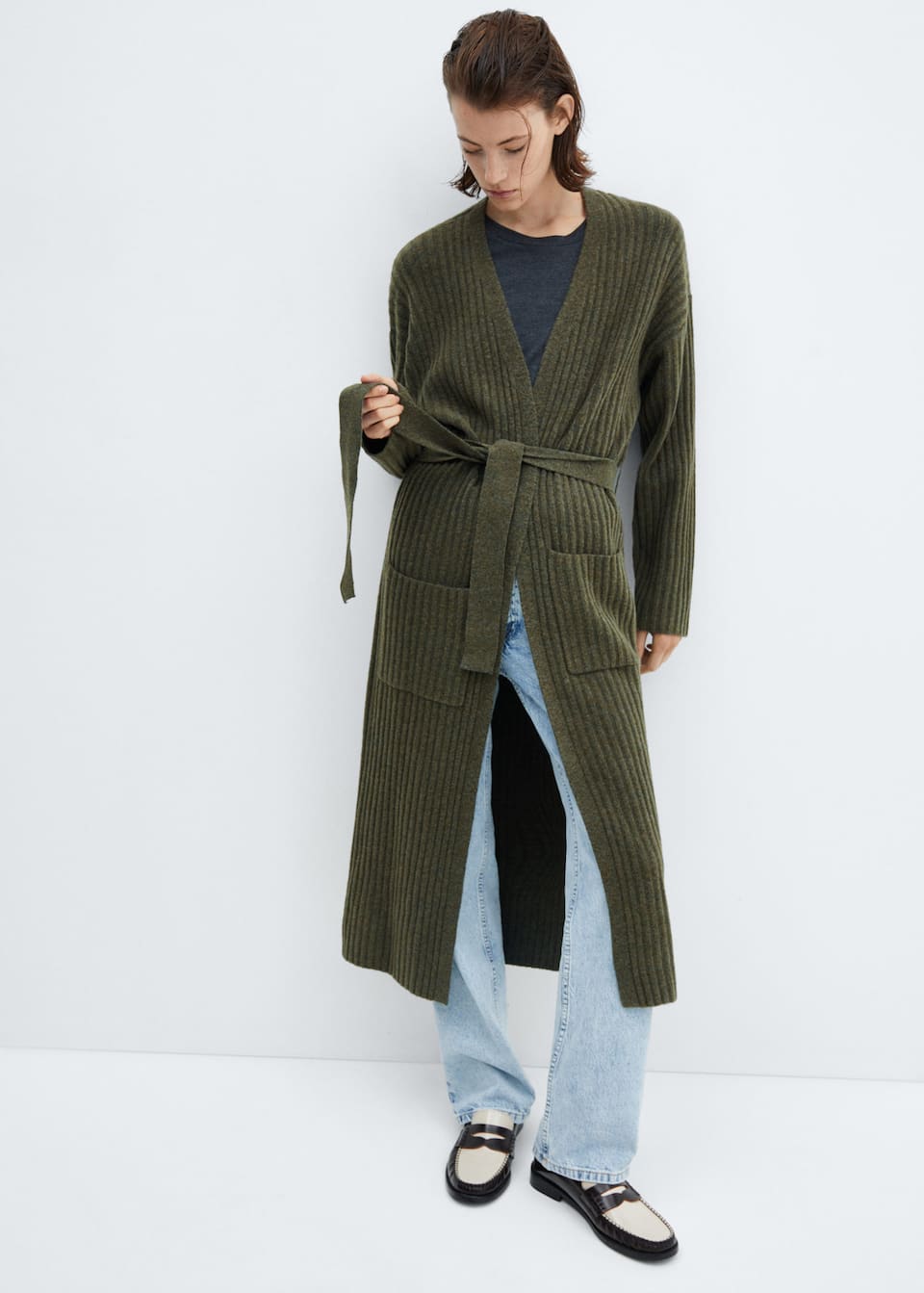 Cardigan with patch pocket - Laurel Morgan