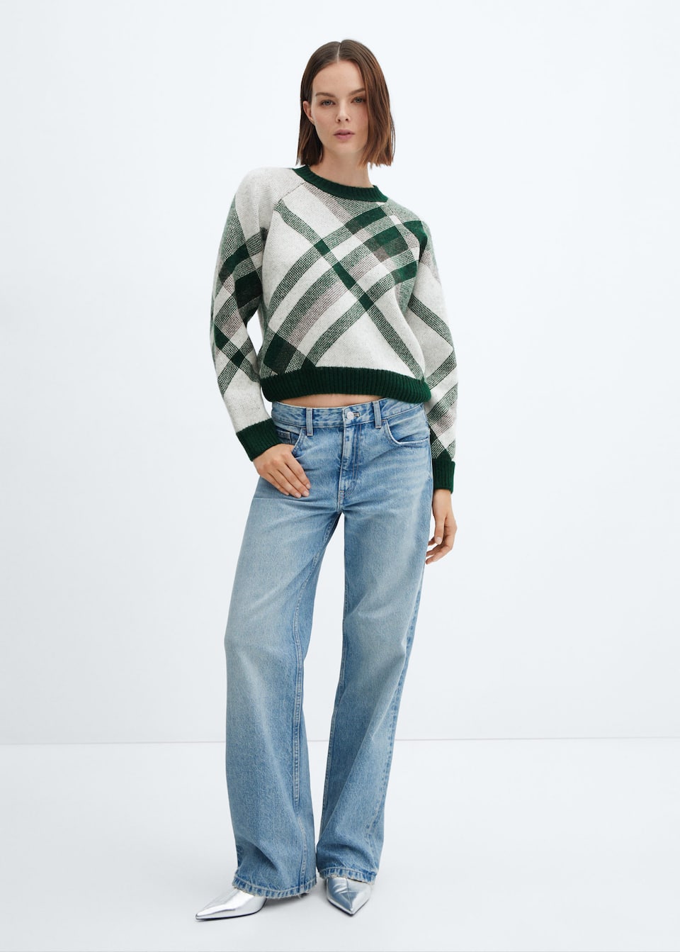 Checks knitted sweater - Laurel Morgan