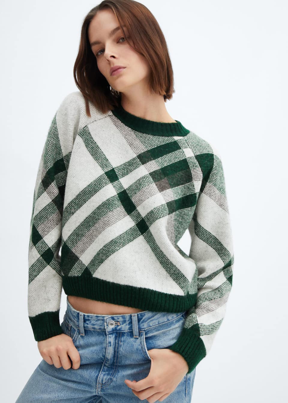 Checks knitted sweater - Laurel Morgan